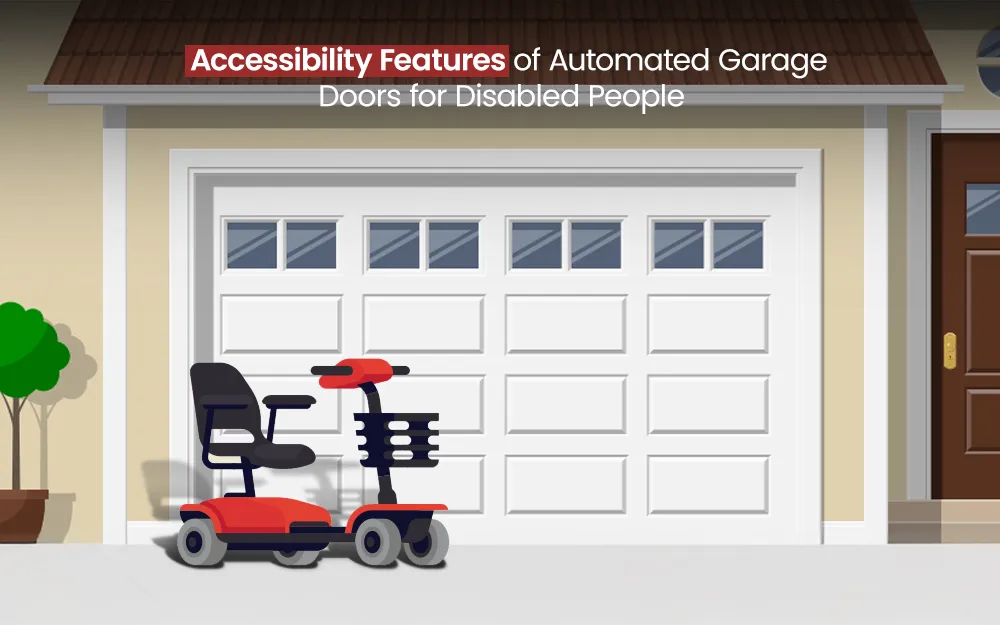 mobility scooter parked by automated garage door