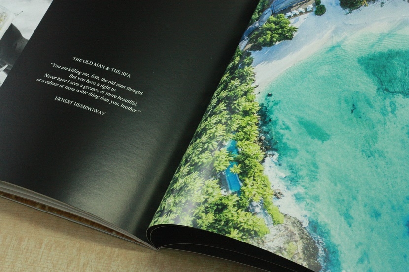 Inside a travel brochure