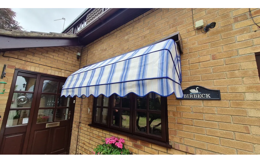 single awning at front of property