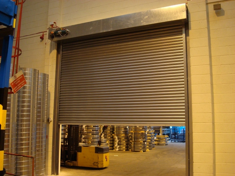 A fire shutter in a warehouse