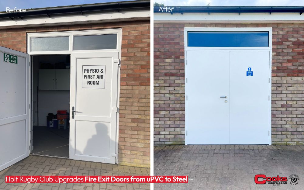 Holt Rugby Club Upgrades Fire Exit Doors from uPVC to Steel