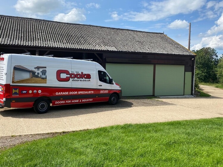 new van by roller garage doors
