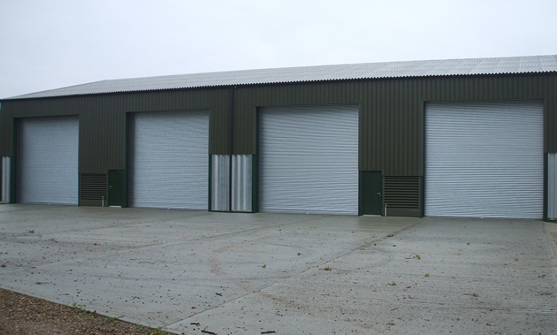 Four roller shutter doors
