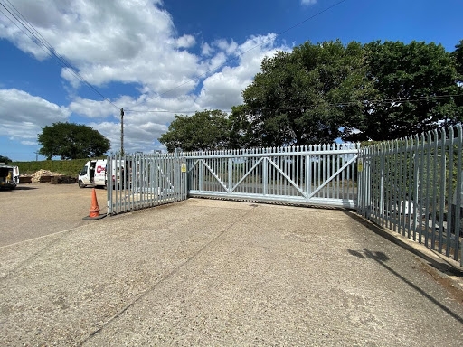 Seven metre wide automatic gate installed by Cooks Doors in Norfolk