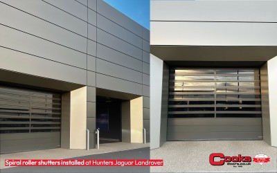 Spiral roller shutters installed at Hunters Jaguar Landrover