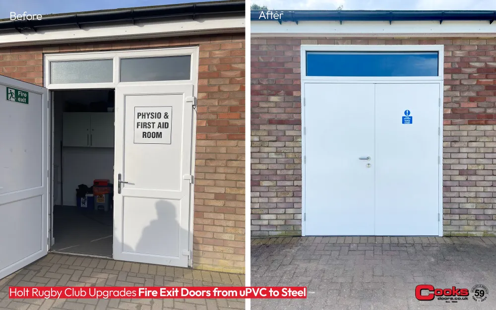 Holt Rugby Club Upgrades Fire Exit Doors from uPVC to Steel