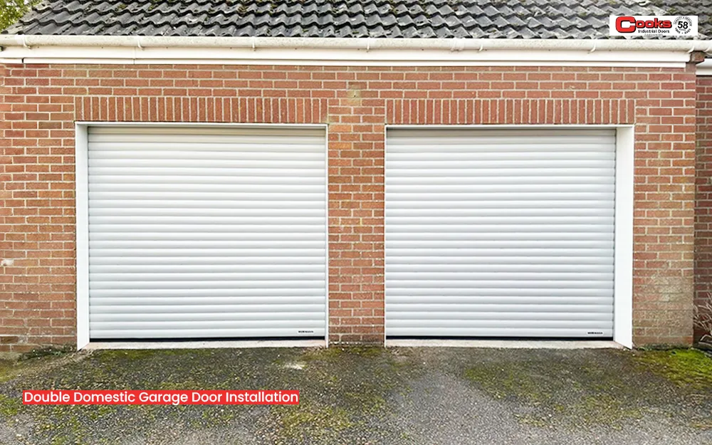 image of double domestic garage door installation