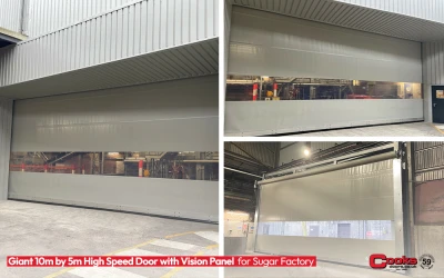 Giant 10m by 5m High Speed Door with Vision Panel for Sugar Factory