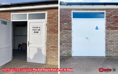 Holt Rugby Club Upgrades Fire Exit Doors from uPVC to Steel