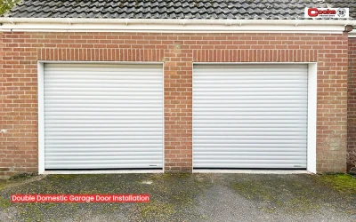 Double Domestic Garage Door Installation in Bintree