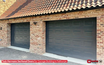 Twin Hormann Sectional Doors for Garage Building in Felthorpe