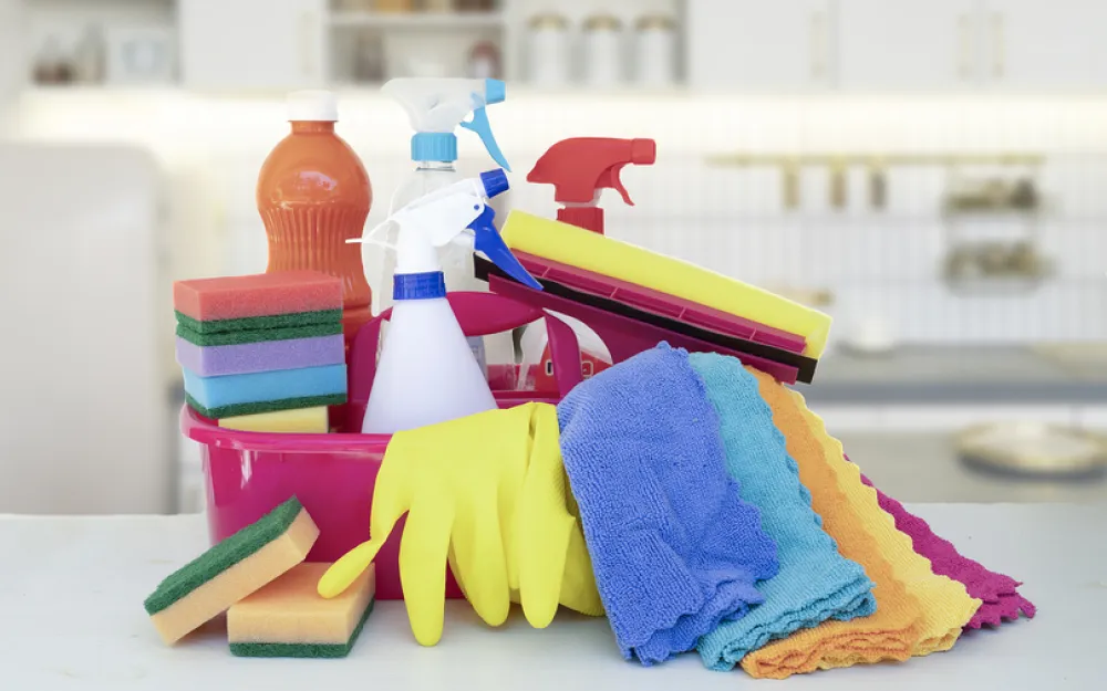 Cleaning products ready for a spring clean