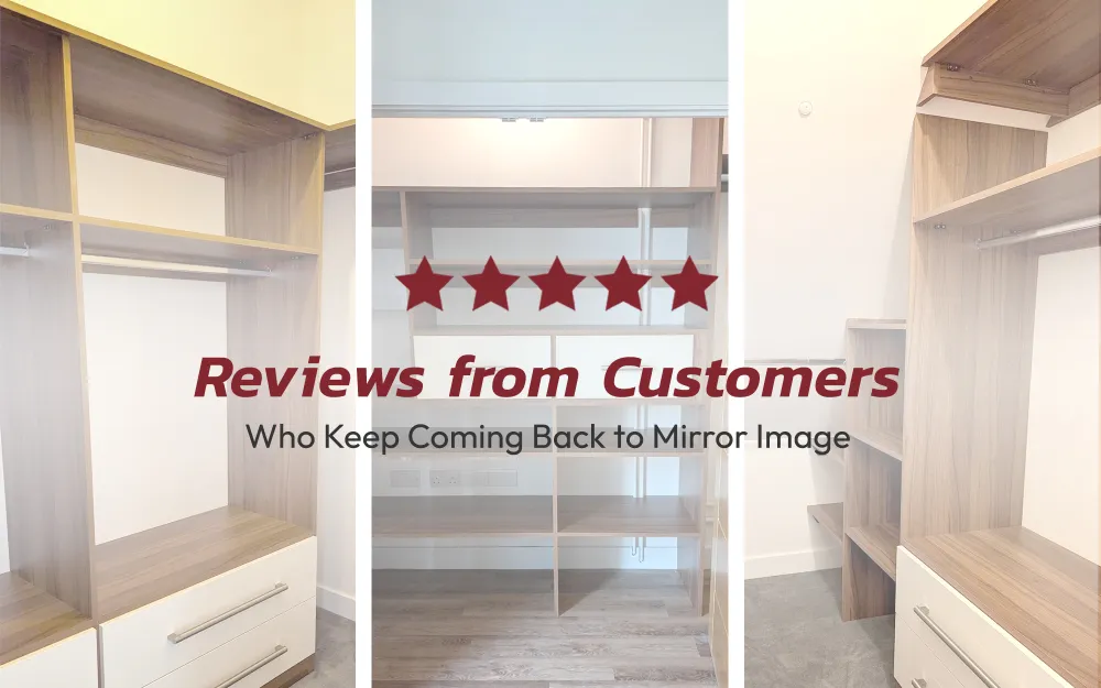 reviews banner over wardrobe installation