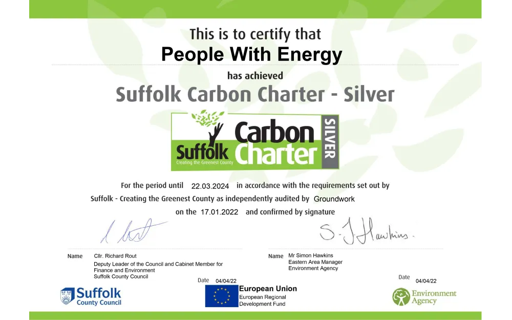 carbon charter certificate