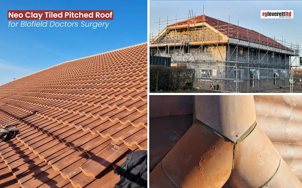images of a newly installed neo clay tiled pitched roof