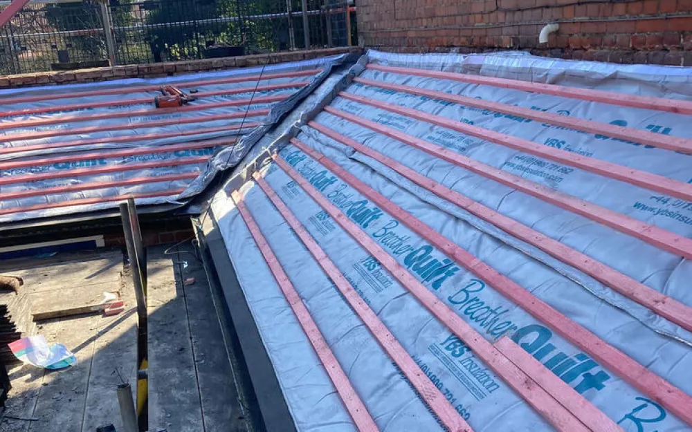 New breather membrane and roofing battens