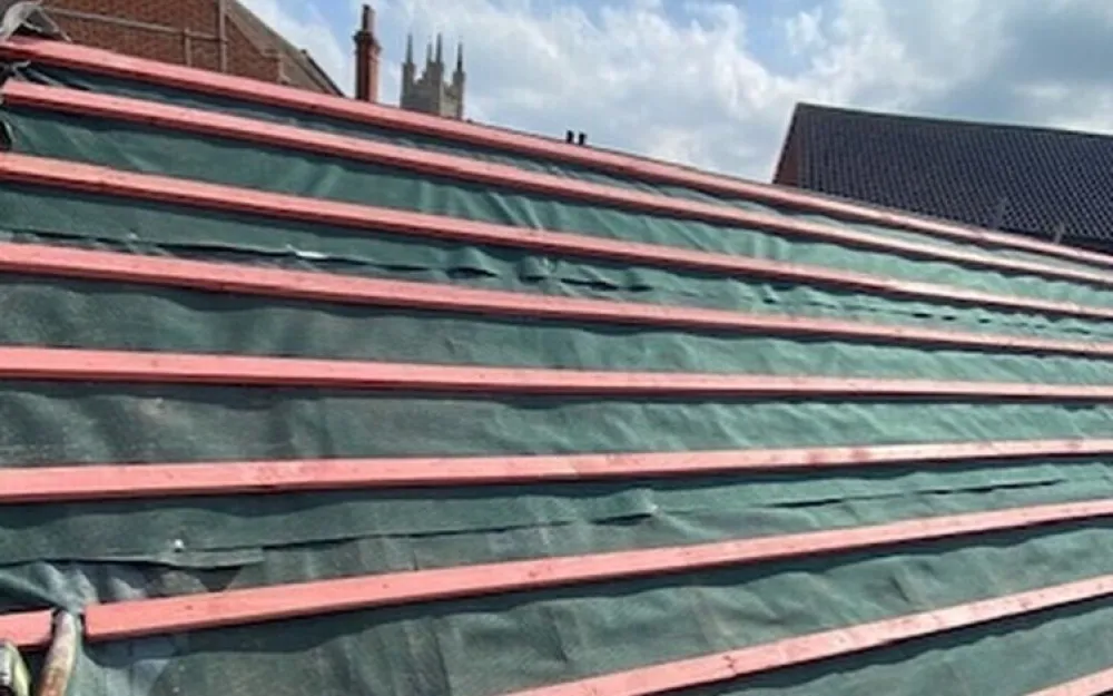 New roof membrane and timber battens on roof in Bungay