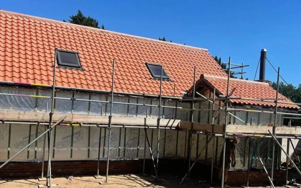 Skylights in new pitched roof installation