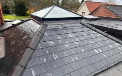 Spanish Slate Roof and Korniche Roof Lantern Installation in Dereham
