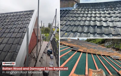 Rotten Wood and Damaged Tiles Replaced in Hingham Roof Makeover