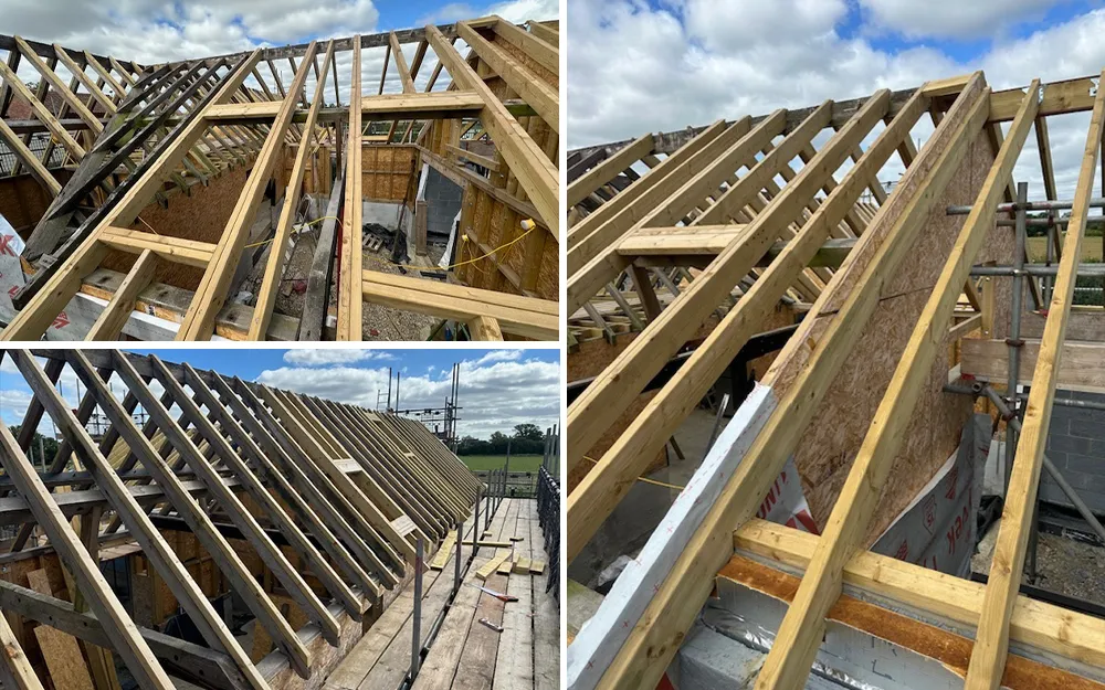 timberwork on barn conversion