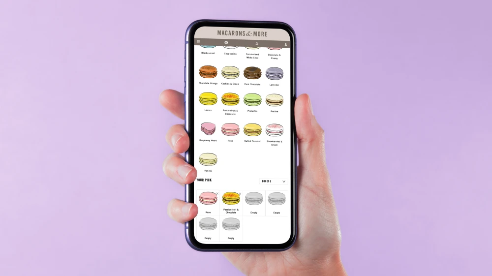 macaron drag and drop feature on mobile
